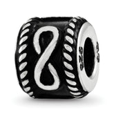 Sterling Silver Reflection Rope Boarder and Infinity Personalized Bead