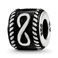 Sterling Silver Reflection Rope Boarder and Infinity Personalized Bead