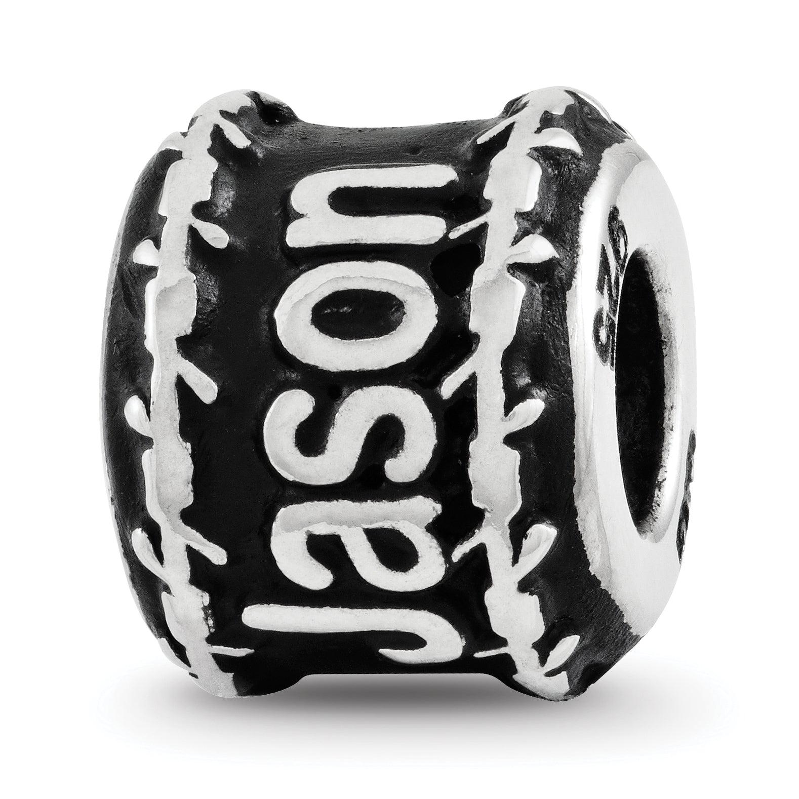 Sterling Silver Reflection Barbed Wire Boarder Personalized Bead