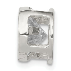 Sterling Silver Round CZ Chain Slide