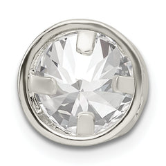 Sterling Silver Round CZ Chain Slide