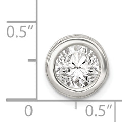 Sterling Silver Round CZ Chain Slide