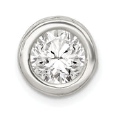 Sterling Silver Round CZ Chain Slide