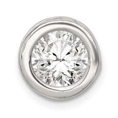 Sterling Silver Round CZ Chain Slide