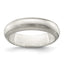 Sterling Silver 5mm Satin Half Round with Edge Lines Size 12 Band
