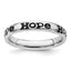 Sterling Silver Stackable Expressions Polished Enameled Hope Ring