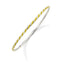 Sterling Silver Stackable Expressions Twisted Yellow Enamel Bangle