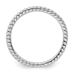 Sterling Silver Stackable Expressions Rhodium Twisted Ring