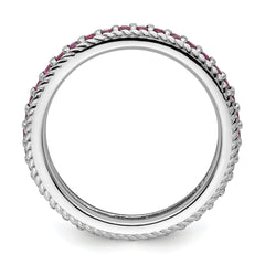 Sterling Silver Stackable Expressions Polished Created Ruby Eternity Ring