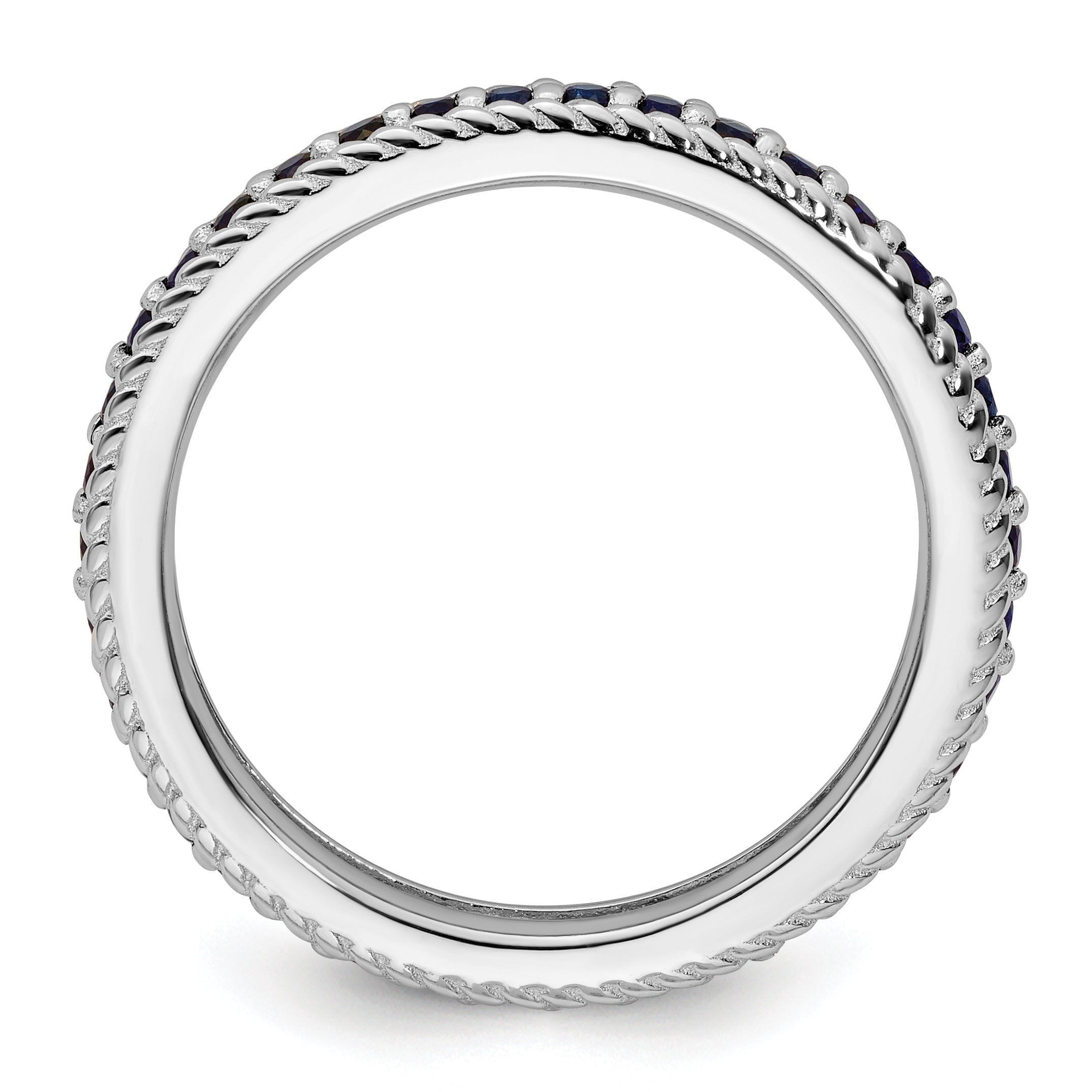 Sterling Silver Stackable Expressions Polished Cr. Sapphire Eternity Ring