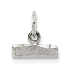 Sterling Silver Rhodium-plated Diamond-cut #Top Charm