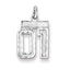 Sterling Silver Rhodium-plated Small Diamond-cut #01 Charm