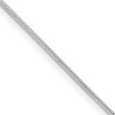 Sterling Silver Rhodium-plated .8mm Round Snake Chain w/2in ext.