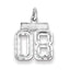 Sterling Silver Rhodium-plated Small Diamond-cut #08 Charm