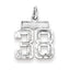 Sterling Silver Rhodium-plated Diamond-cut #38 Charm