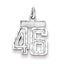 Sterling Silver Rhodium-plated Diamond-cut #46 Charm