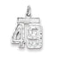 Sterling Silver Rhodium-plated Diamond-cut #49 Charm