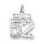 Sterling Silver Rhodium-plated Diamond-cut #52 Charm