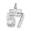 Sterling Silver Rhodium-plated Diamond-cut #57 Charm