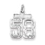 Sterling Silver Rhodium-plated Diamond-cut #58 Charm