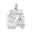Sterling Silver Rhodium-plated Diamond-cut #64 Charm