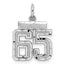 Sterling Silver Rhodium-plated Diamond-cut #65 Charm