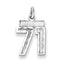 Sterling Silver Rhodium-plated Diamond-cut #71 Charm
