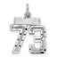 Sterling Silver Rhodium-plated Diamond-cut #73 Charm