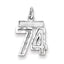 Sterling Silver Rhodium-plated Diamond-cut #74 Charm