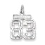 Sterling Silver Rhodium-plated Diamond-cut #83 Charm