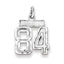 Sterling Silver Rhodium-plated Diamond-cut #84 Charm
