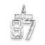 Sterling Silver Rhodium-plated Diamond-cut #87 Charm