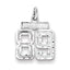 Sterling Silver Rhodium-plated Diamond-cut #89 Charm