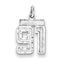 Sterling Silver Rhodium-plated Diamond-cut #91 Charm