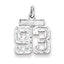 Sterling Silver Rhodium-plated Diamond-cut #93 Charm