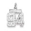Sterling Silver Rhodium-plated Diamond-cut #94 Charm
