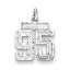 Sterling Silver Rhodium-plated Diamond-cut #95 Charm