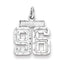 Sterling Silver Rhodium-plated Diamond-cut #96 Charm