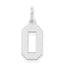 Sterling Silver/Rhodium-plated Polished Number 0 Charm