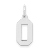 Sterling Silver/Rhodium-plated Polished Number 0 Charm