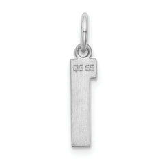 Sterling Silver/Rhodium-plated Polished Number 1 Charm