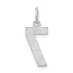 Sterling Silver/Rhodium-plated Polished Number 7 Charm