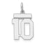 Sterling Silver/Rhodium-plated Polished Number 10 Charm