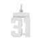 Sterling Silver/Rhodium-plated Polished Number 31 Charm