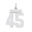Sterling Silver/Rhodium-plated Polished Number 45 Charm