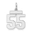 Sterling Silver/Rhodium-plated Polished Number 55 Charm