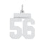 Sterling Silver/Rhodium-plated Polished Number 56 Charm