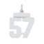 Sterling Silver/Rhodium-plated Polished Number 57 Charm