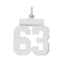 Sterling Silver/Rhodium-plated Polished Number 63 Charm