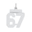 Sterling Silver/Rhodium-plated Polished Number 67 Charm